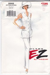8968 SO EZ VOGUE SLVLSS BUTTON TOP, PANTS PATTERN 12-16